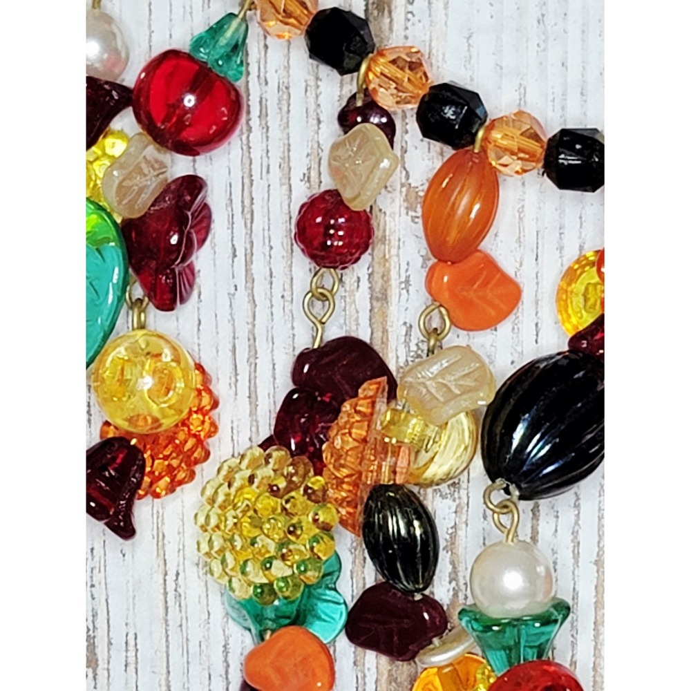 Art Glass Fruitti Tutti Necklace Artisan Lampwork Crystal Beaded Statement - Picture 6 of 6
